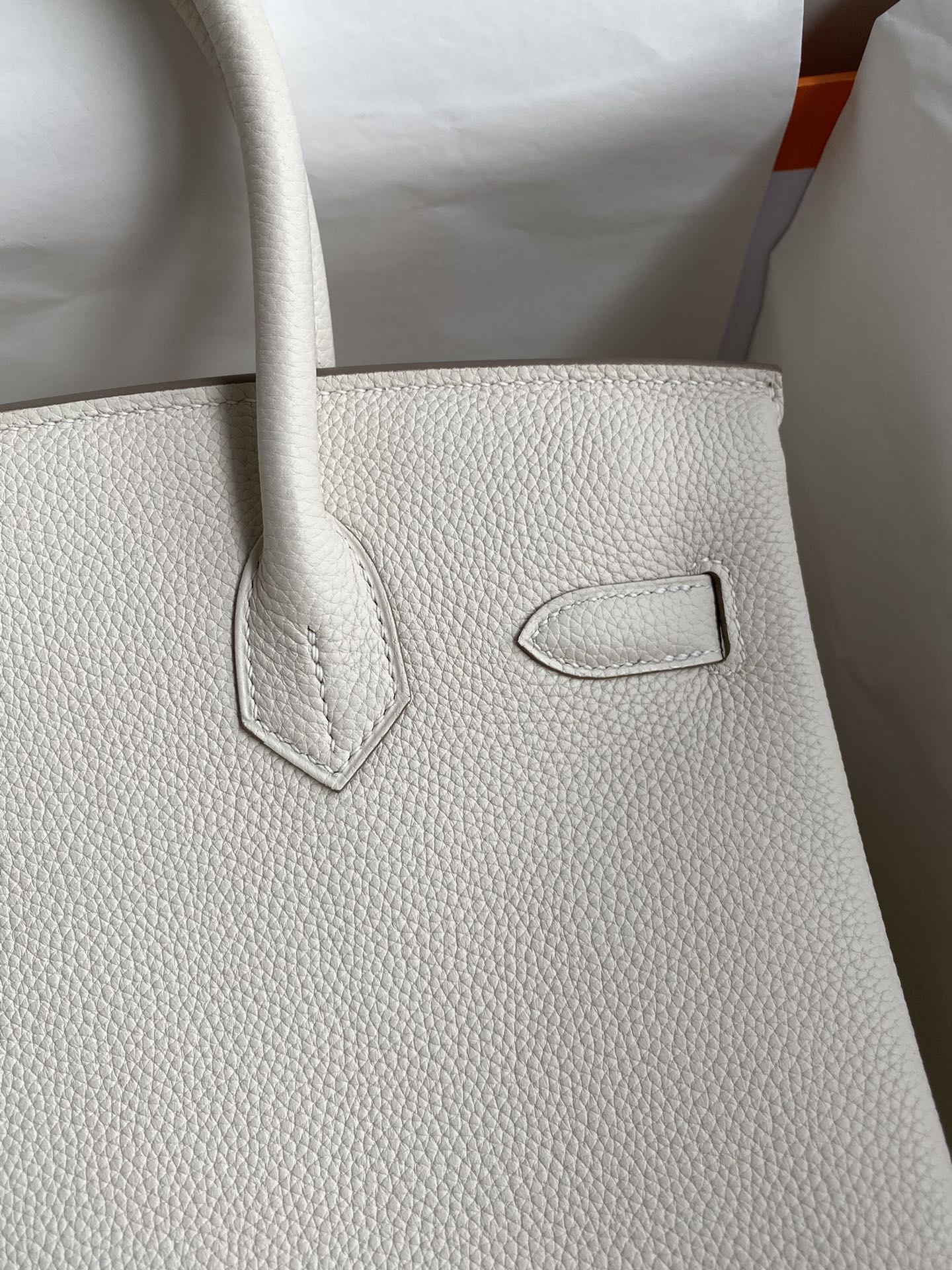 Hermes Birkin 30CM Togo Leather Handbag White